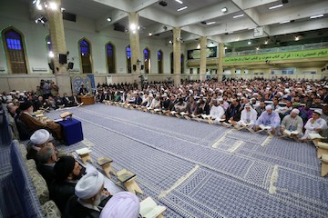 Participants in the International Quranic Competition met with the Leader