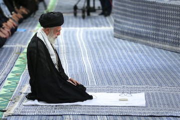 A mourning ceremony, marking the day Imam Ali (pbuh) was struck by a sword to his head, with Ayatollah Khamenei in attendance