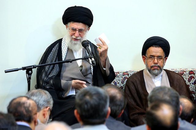 Ayatollah Khamenei and the Minister of Intellegience