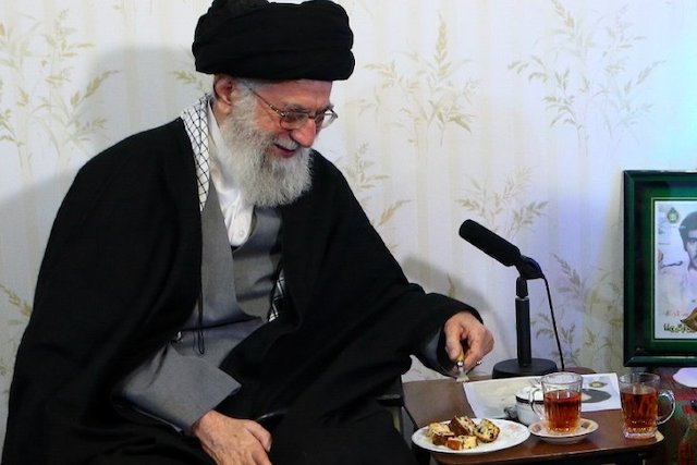 Ayatollah Khamenei expressing gratitude to Christian woman for the cake she baked