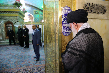 Ayatollah Khamenei attends Dust Clearing ceremony at Imam Reza's (as) shrine