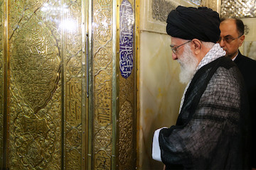 Ayatollah Khamenei attends Dust Clearing ceremony at Imam Reza's (as) shrine