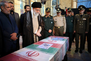 Ayatollah Khamenei attended Funeral of Martyr Hojaji