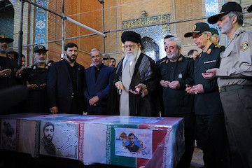 Ayatollah Khamenei attended Funeral of Martyr Hojaji