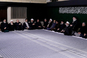 Ayatollah Khamenei attending the last night of mourning ceremonies on the martyrdom of Hazrat Fatima