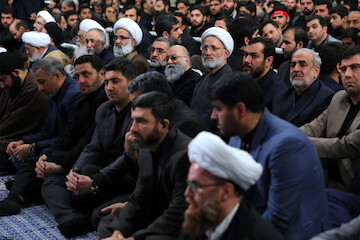 Ayatollah Khamenei attending the last night of mourning ceremonies on the martyrdom of Hazrat Fatima