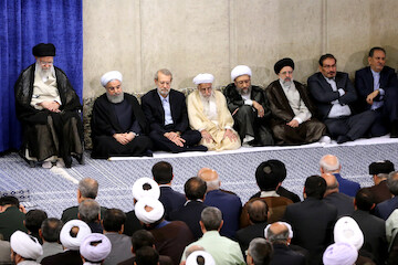 Governments officials and activists met with Ayatollah Khamenei